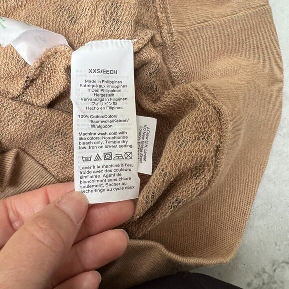 J. Crew Vintage Fleece Tan Leopard‎ Print Pullover Sweatshirt Women's Size XXS - Picture 6 of 6